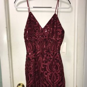 lucy wine sequin bodycon dress